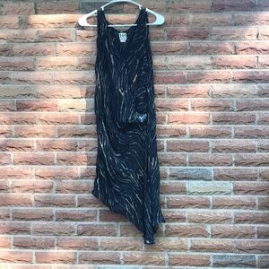 Black and green animal print dress